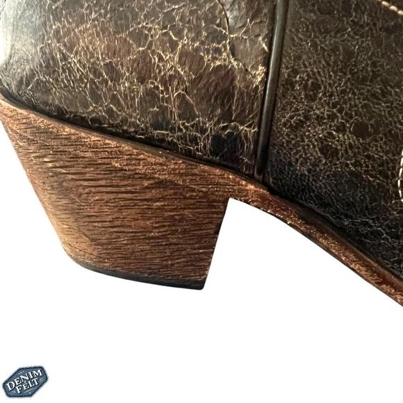 CORRAL Vintage Black Leather w/ Lizard Inlay Snip Toe Western/Cowboy Boots - Picture 12 of 16